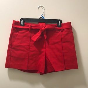 LOFT Red Shorts with belt bow